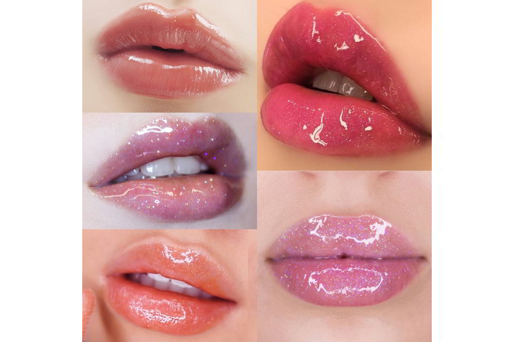برق لب های رنگی Glitter colored lips